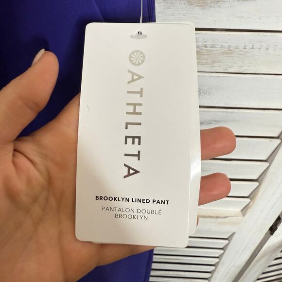 ATHLETA Women's PLUS Size 16 NWT Brooklyn Lined Pant Noble Blue Athletic Jogger - Picture 15 of 16